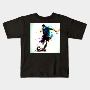 Soccer Player Graffiti Art Splash Paint Kids T-Shirt